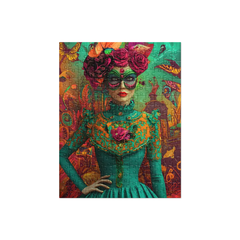 Enigmatic Floral Mask 
 Jigsaw Puzzle