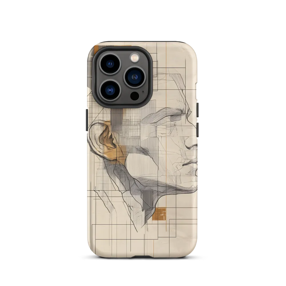 Abstract Geometric Human Face Portrait | Phone Case