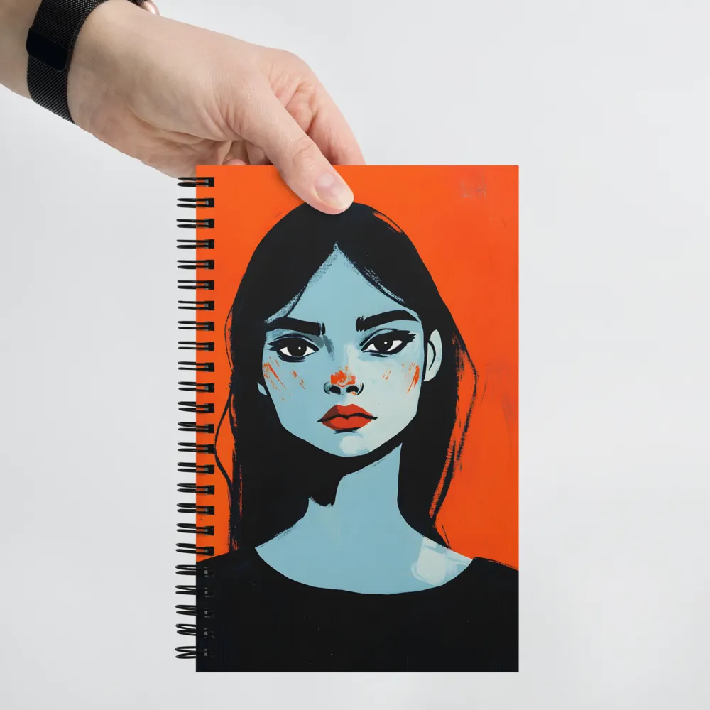 Crimson Lips, Azure Hues 
 Spiral Notebook | 140 pages
