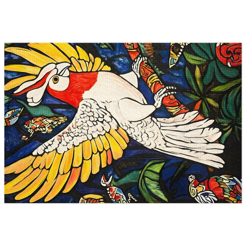 Colorful Cockatoo in Tropical Foliage | Jigsaw Puzzle (252/520 pieces)