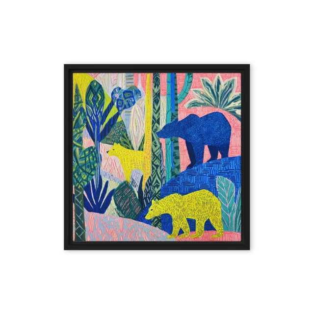 Bears in the Tropical Jungle | Art Print