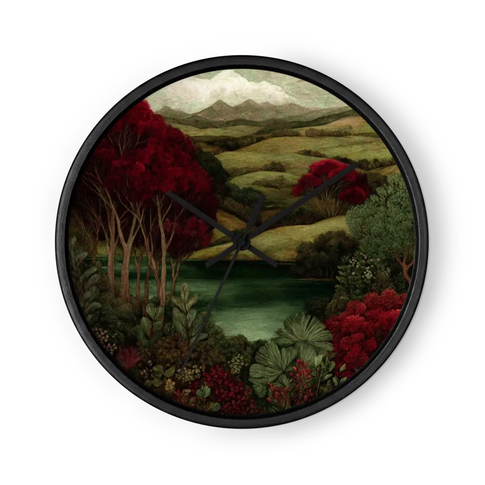 Crimson Foliage Over Rolling Hills