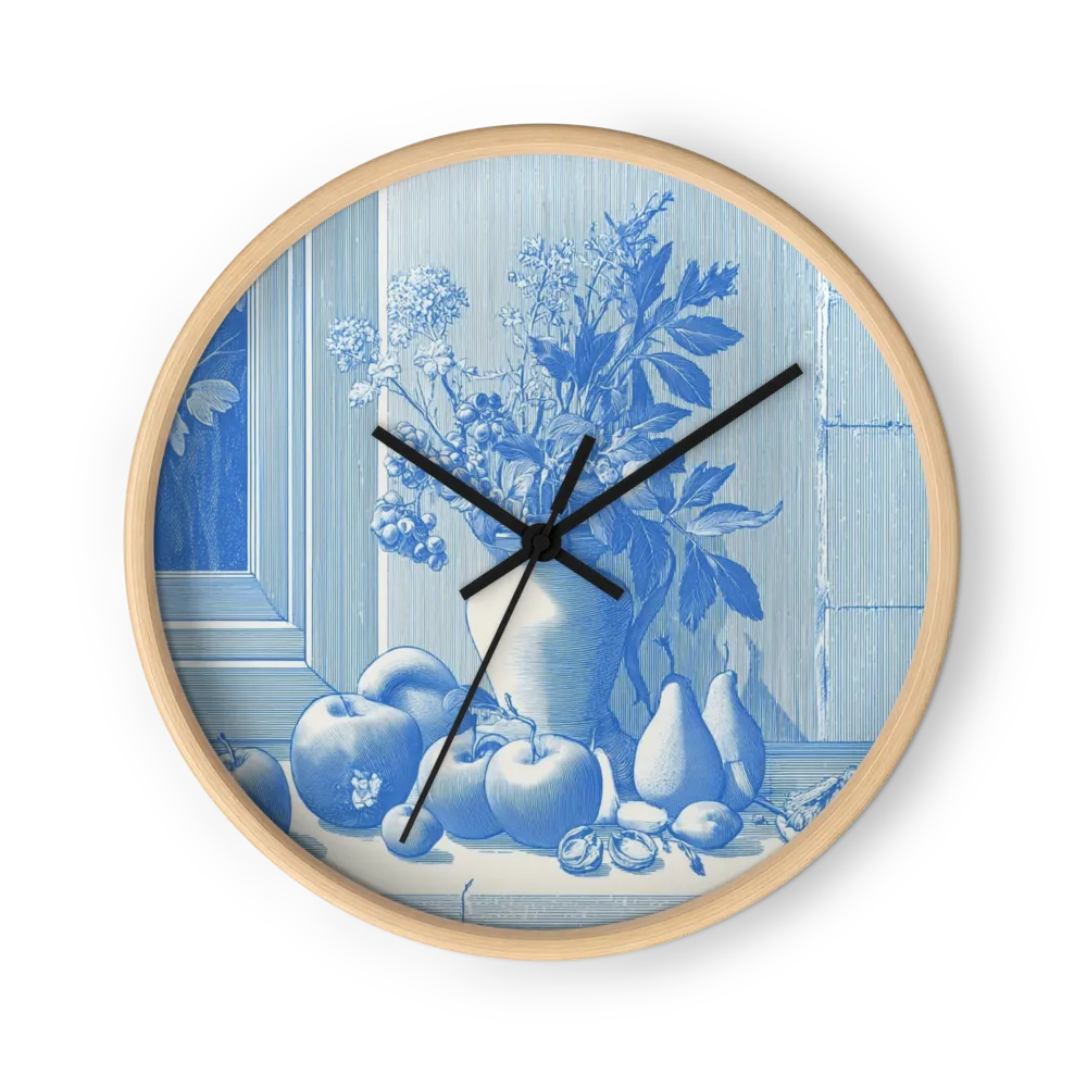 Blue Still Life with Fruit and Vase | Wall Clock
