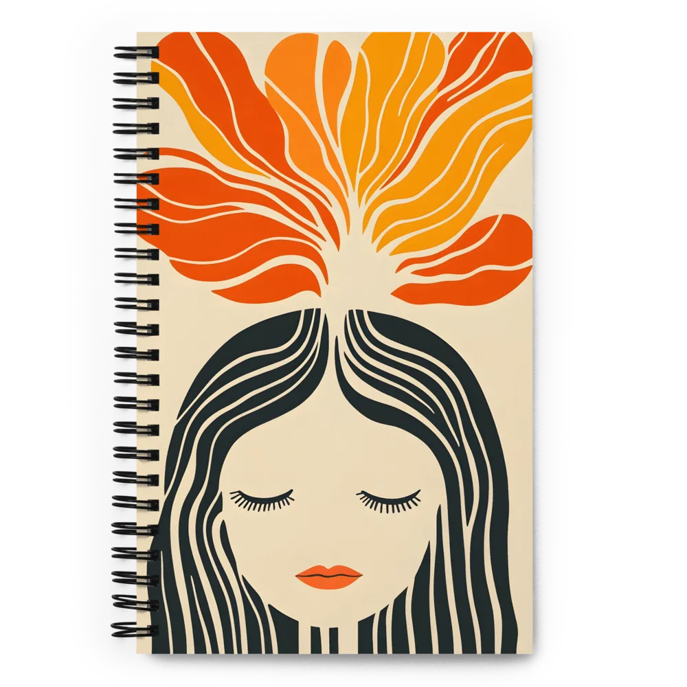 Mid-Century Floral Portrait 
 Spiral Notebook | 140 pages