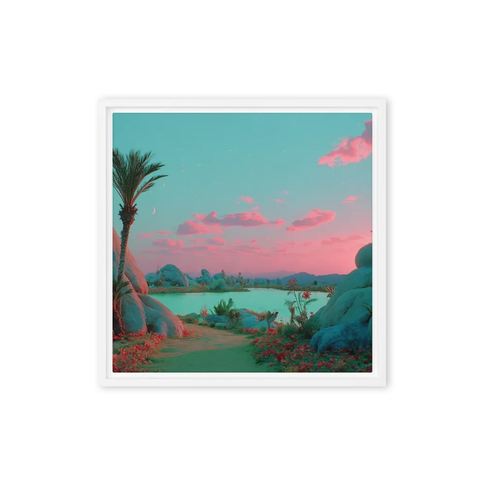 Crescent Oasis 
 Poster with Black Frame | 14″x 14″