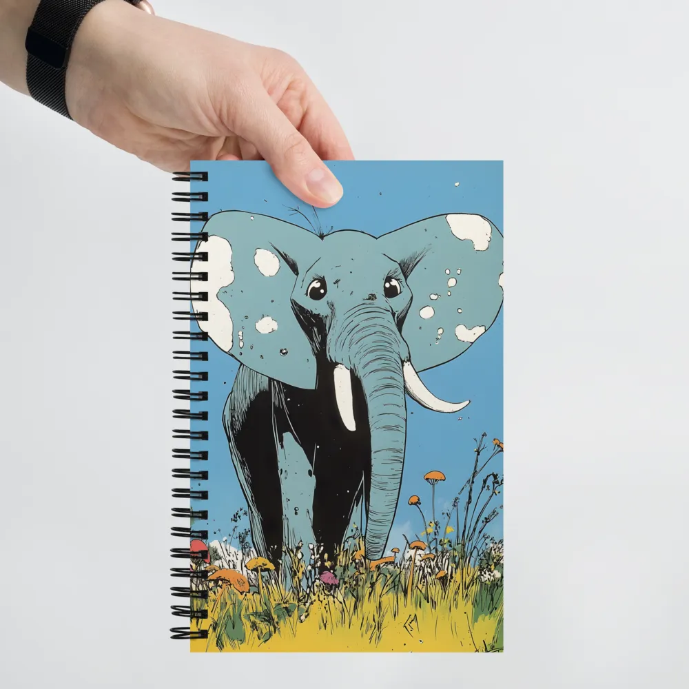 Whimsical Blue Elephant in Bloom