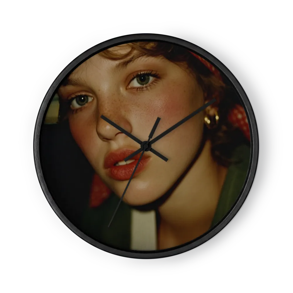 Vintage Freckled Portrait | Wall Clock
