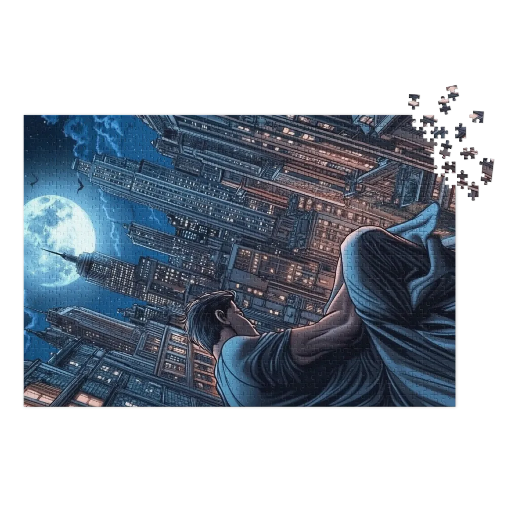 Cityscape with Figure at Night