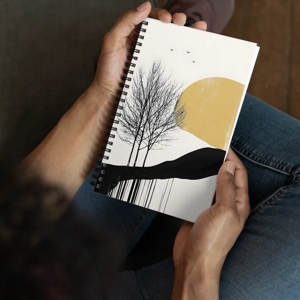 Ochre Sunrise Silhouette 
 Spiral Notebook | 140 pages