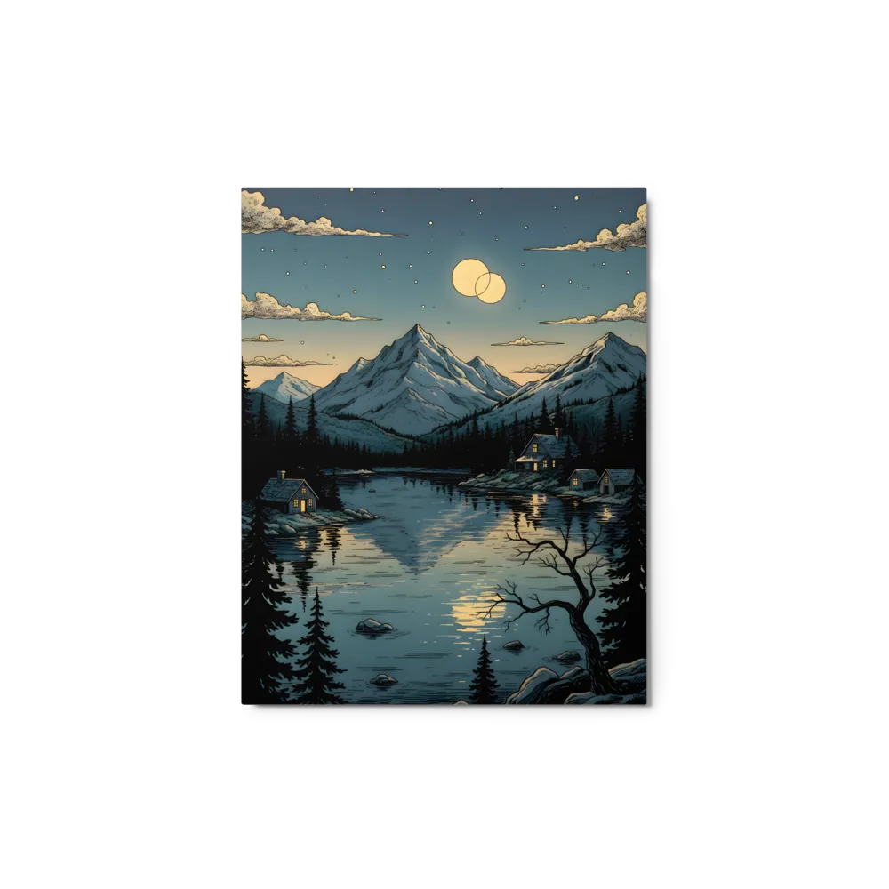 Moonlit Mountain Lake Reflection