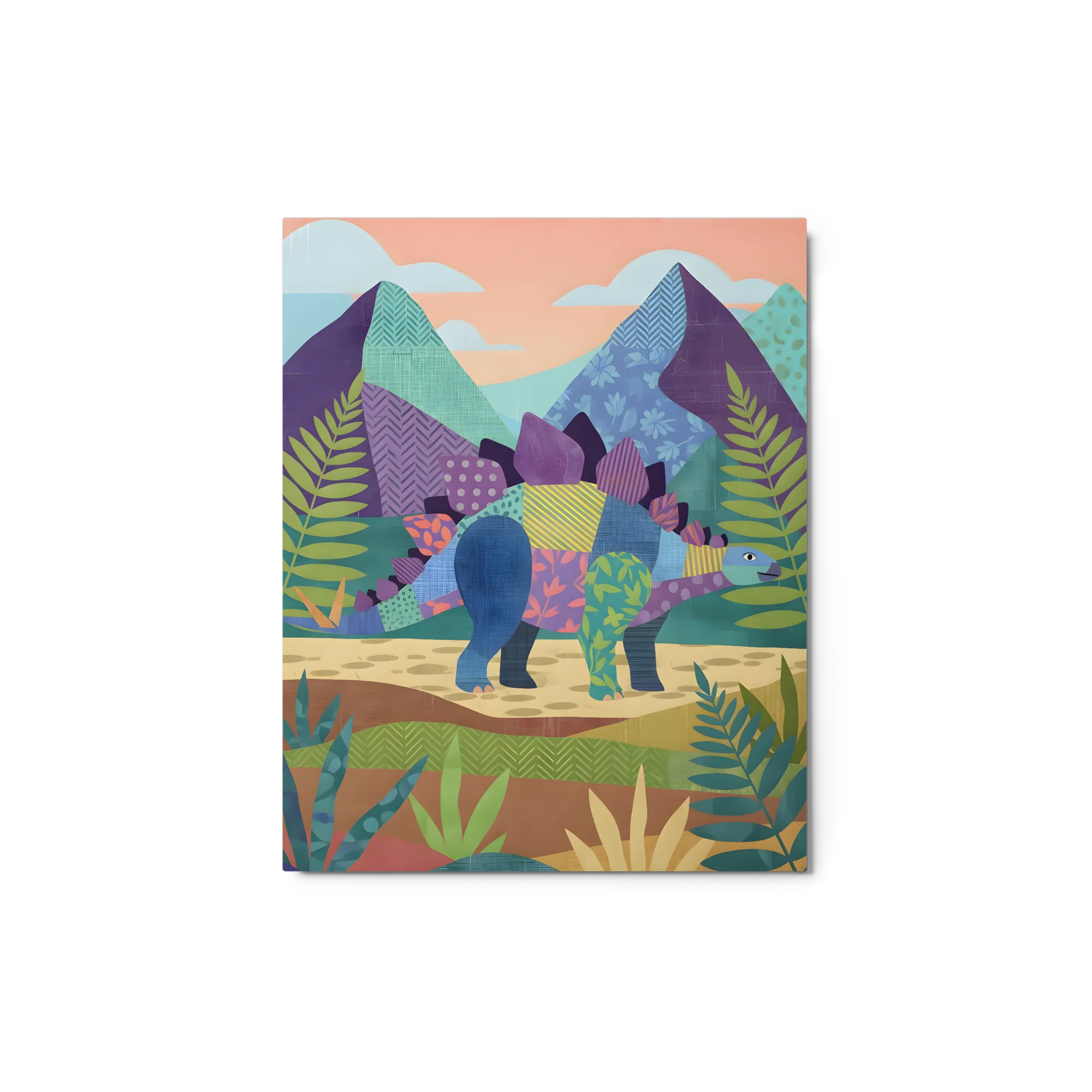 Quilted Stegosaurus 
 Canvas | 18″x 24″