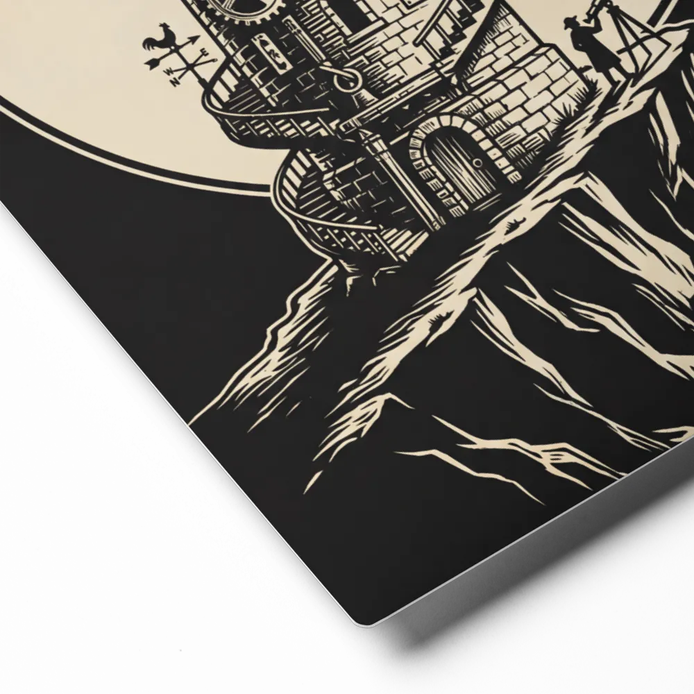 The Stargazer's Tower 
 Canvas with Brown Frame