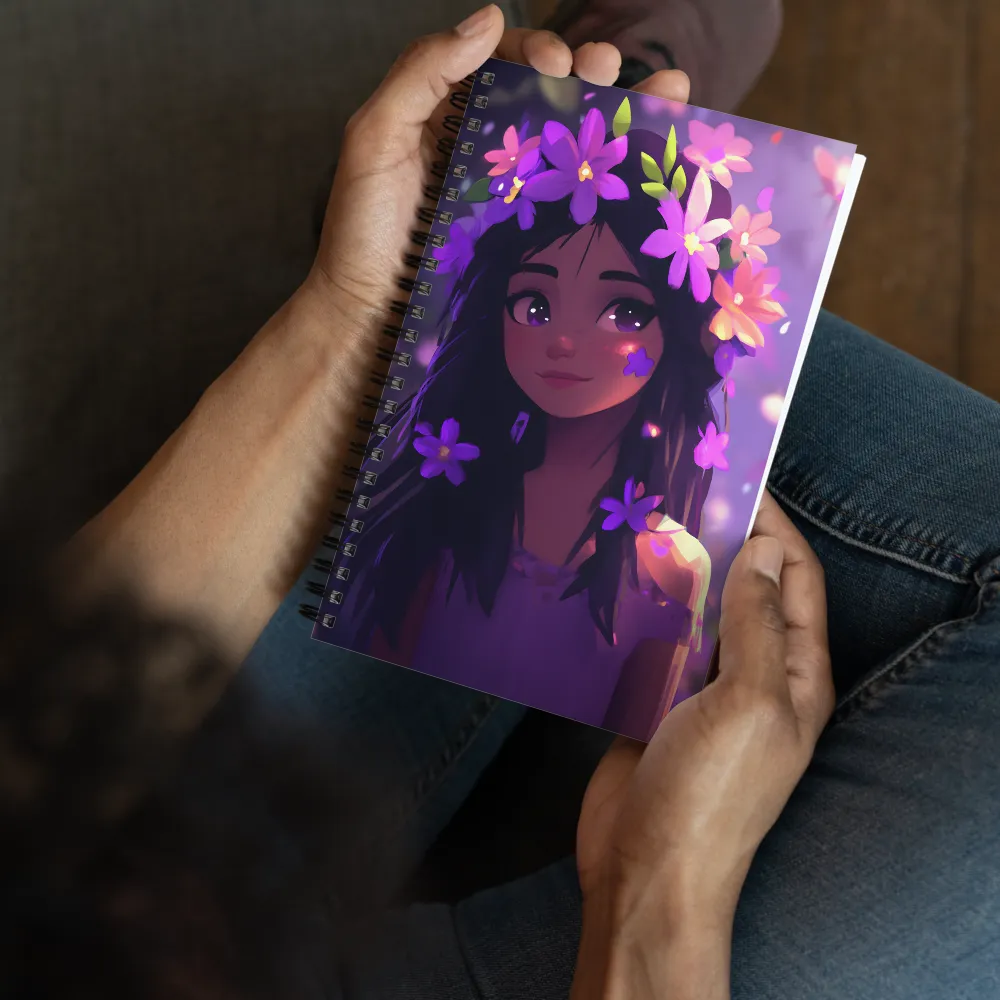 Whimsical Floral Portrait 
 Spiral Notebook | 140 pages
