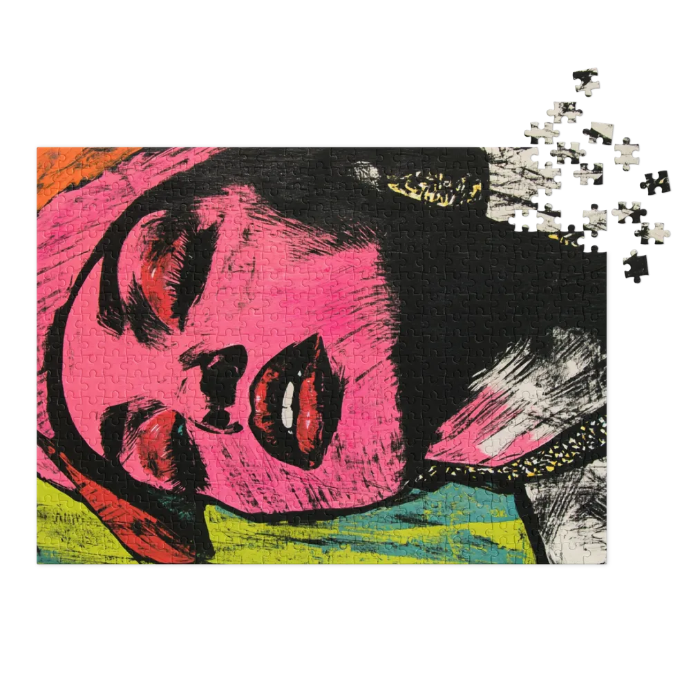Bold Pink Portrait of Woman