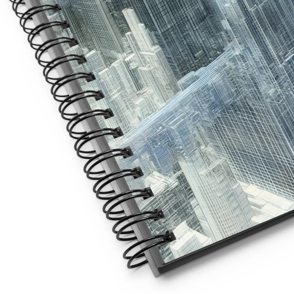 Futuristic Wireframe City 
 Spiral Notebook | 140 pages