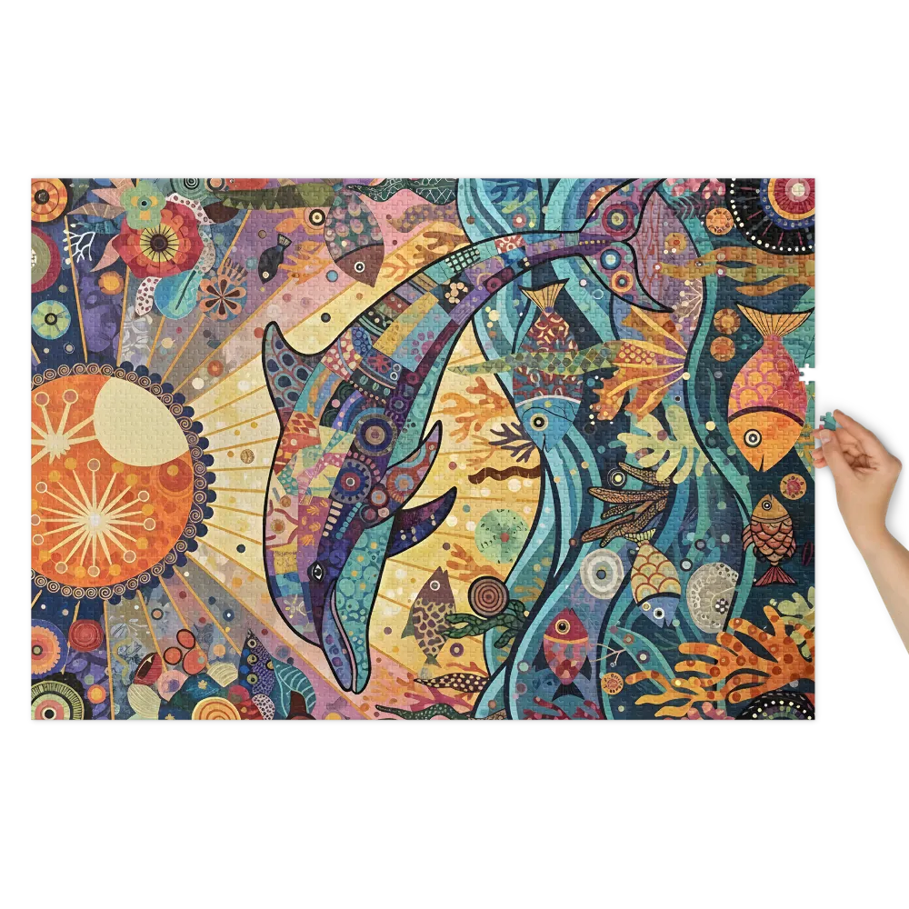 Sunlit Mosaic Dolphin | Jigsaw Puzzles
