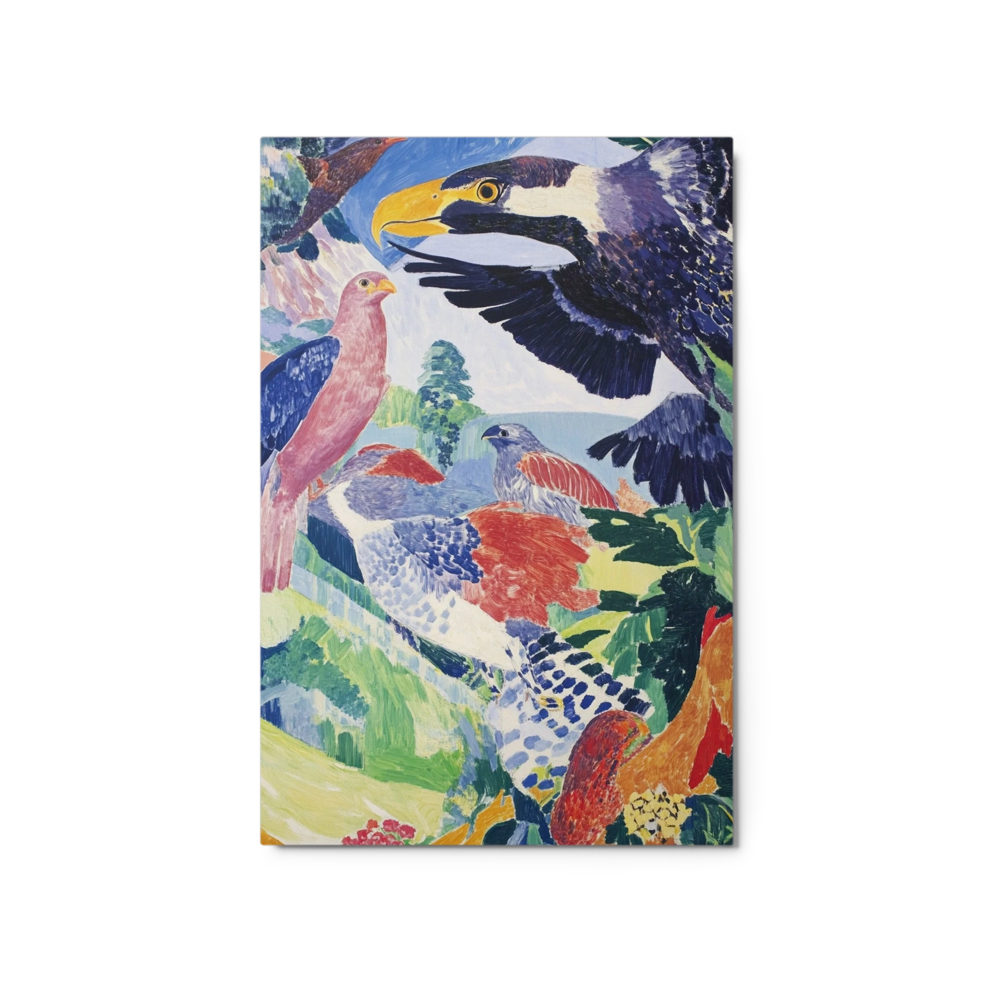 Expressionist Birds in Landscape