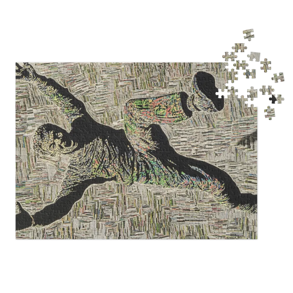 Abstract Jumping Figure Collage