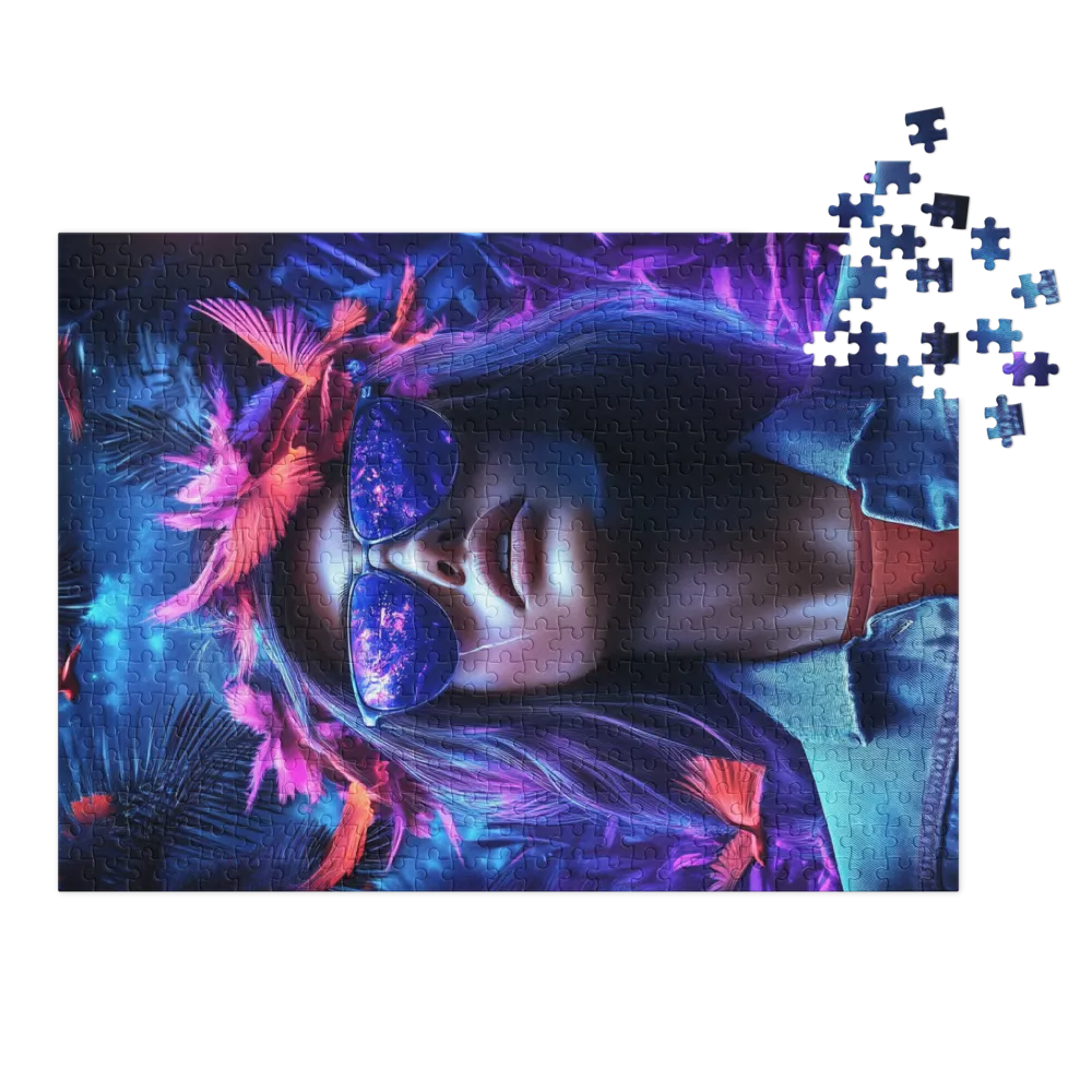 Surreal Portrait of Woman with Sunglasses | Jigsaw Puzzle (252/520 pieces)