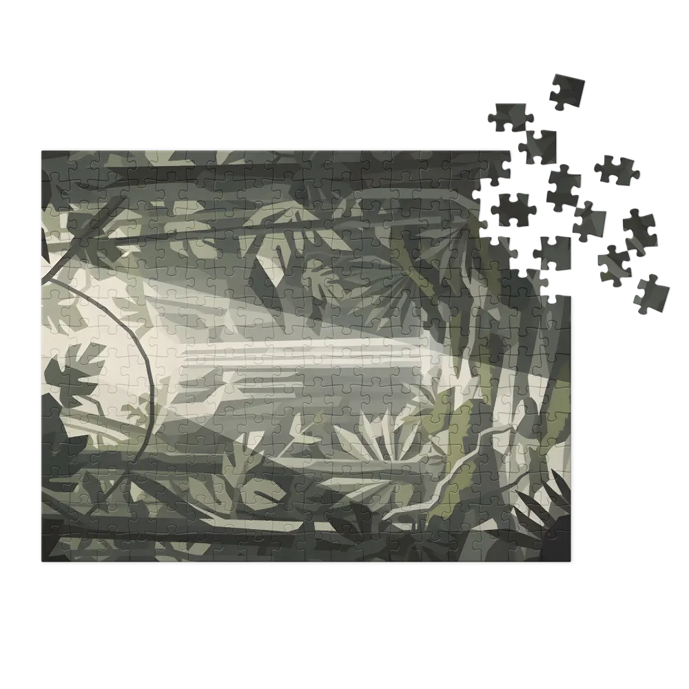 Serena Cachoeira na Floresta 
 Puzzle em caixa de metal
