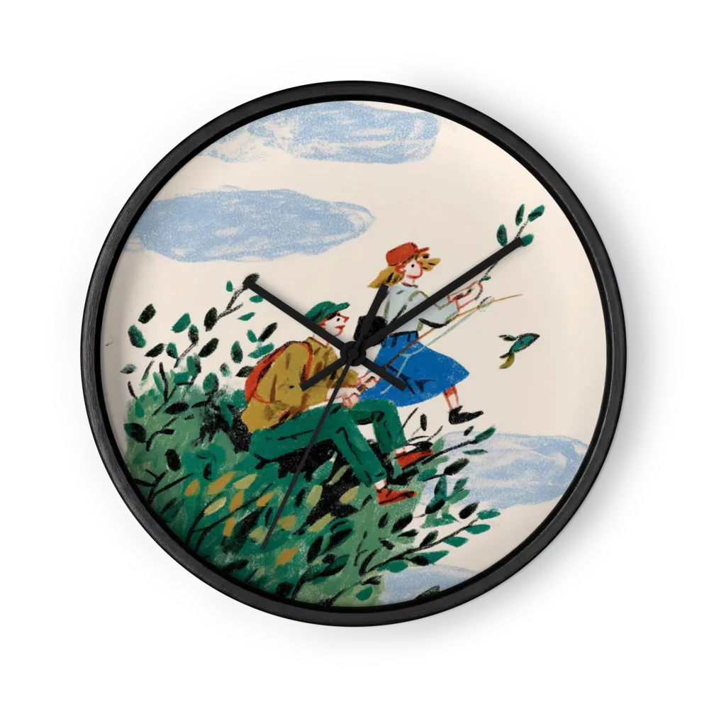 Fishing Above the Clouds | Wall Clock
