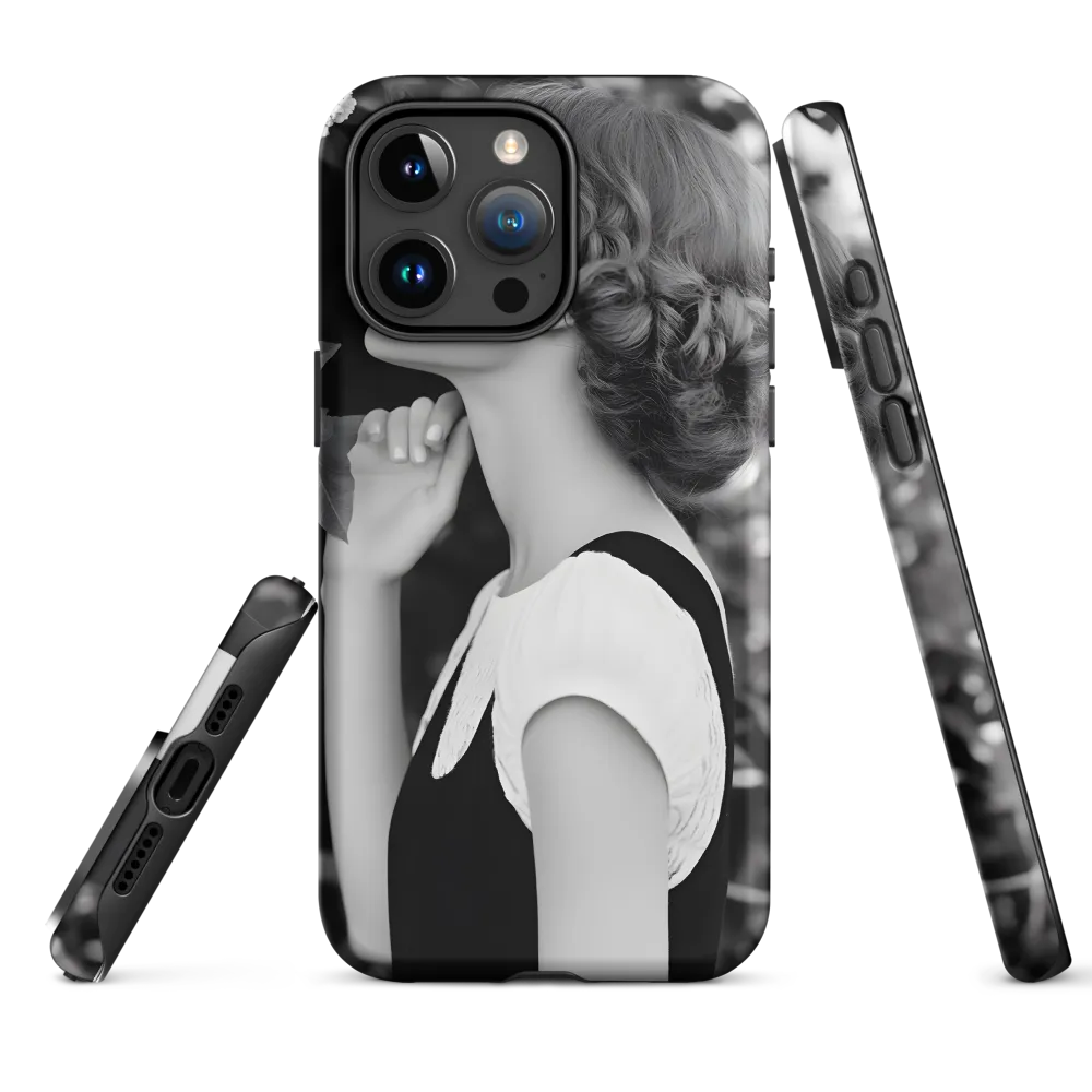 Black and White Vintage Profile Portrait | Phone Case