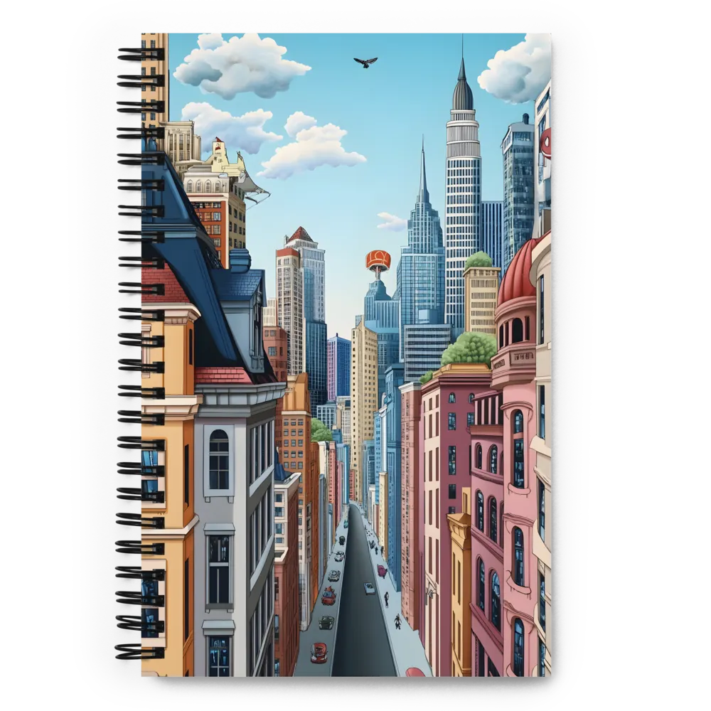 Colorful Cityscape Perspective 
 Spiral Notebook | 140 pages