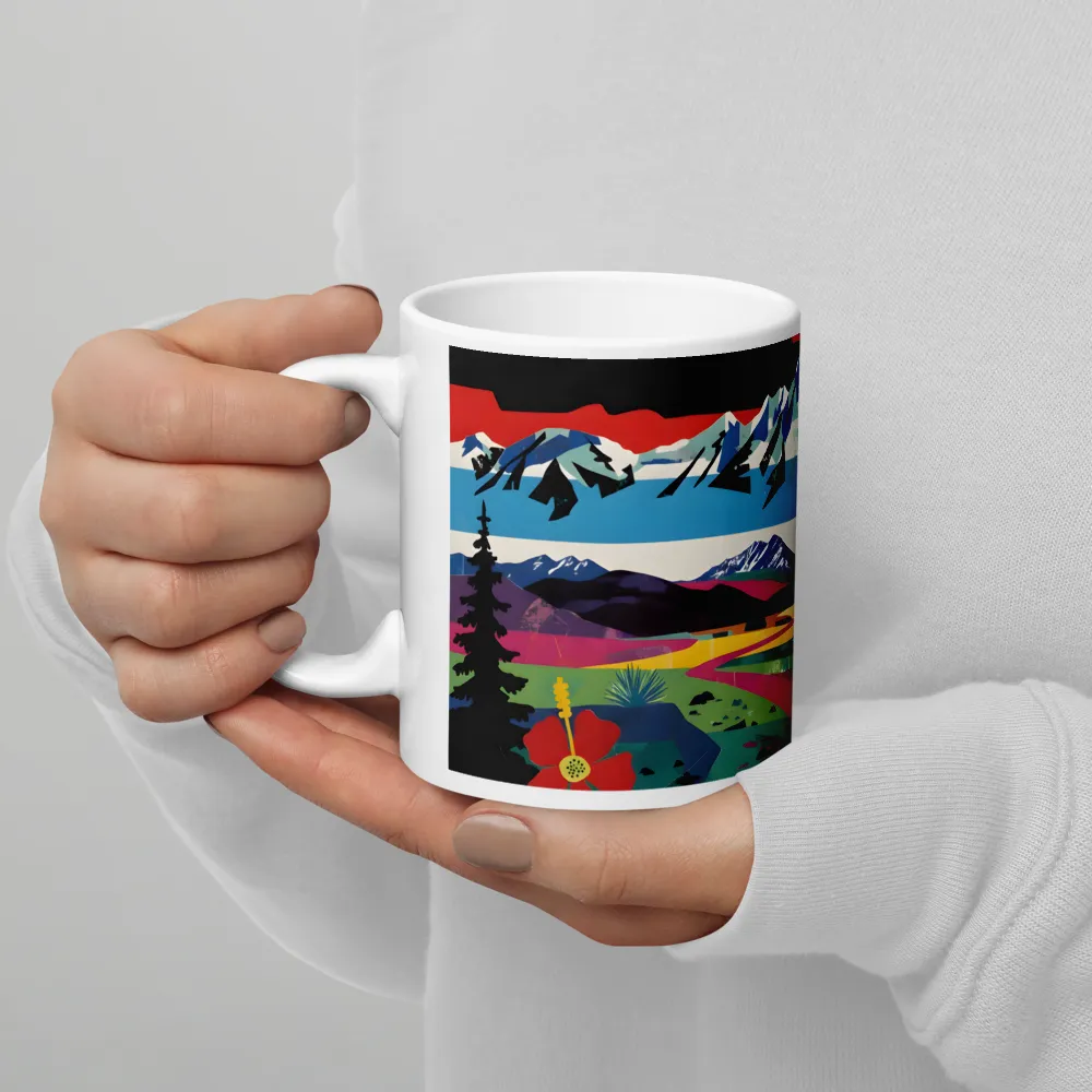 Prismatic Mountain Poster 
 Mug with Red inside | 15 oz