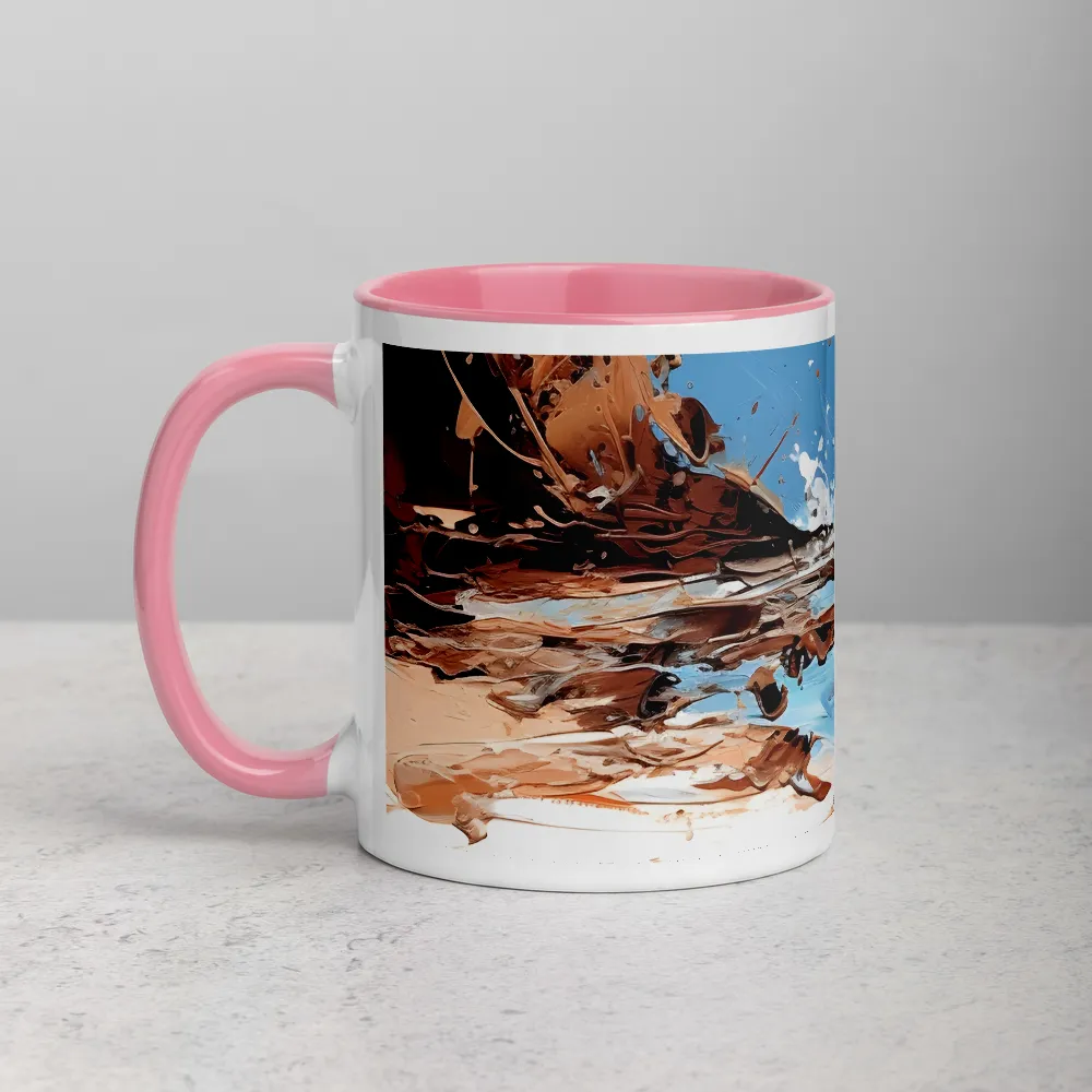 Sunlit Coastal Surf 
 Mug with Red inside