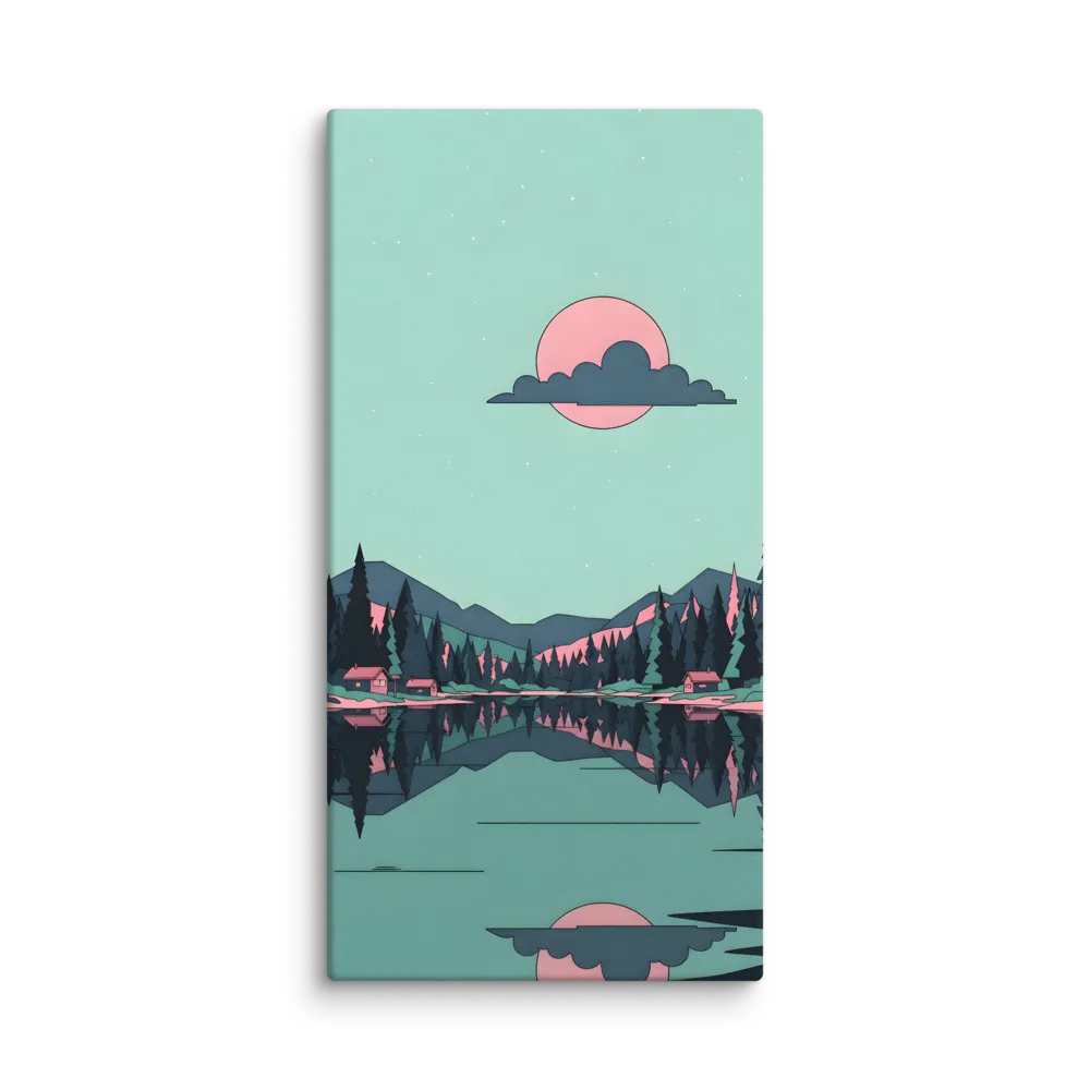 Serene Lake Reflection 
 Canvas | 12″x 24″