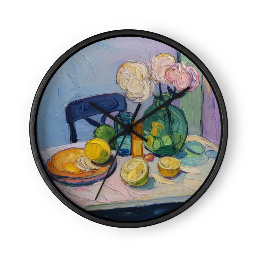 Still Life with Lemons and Flowers | Wall Clock