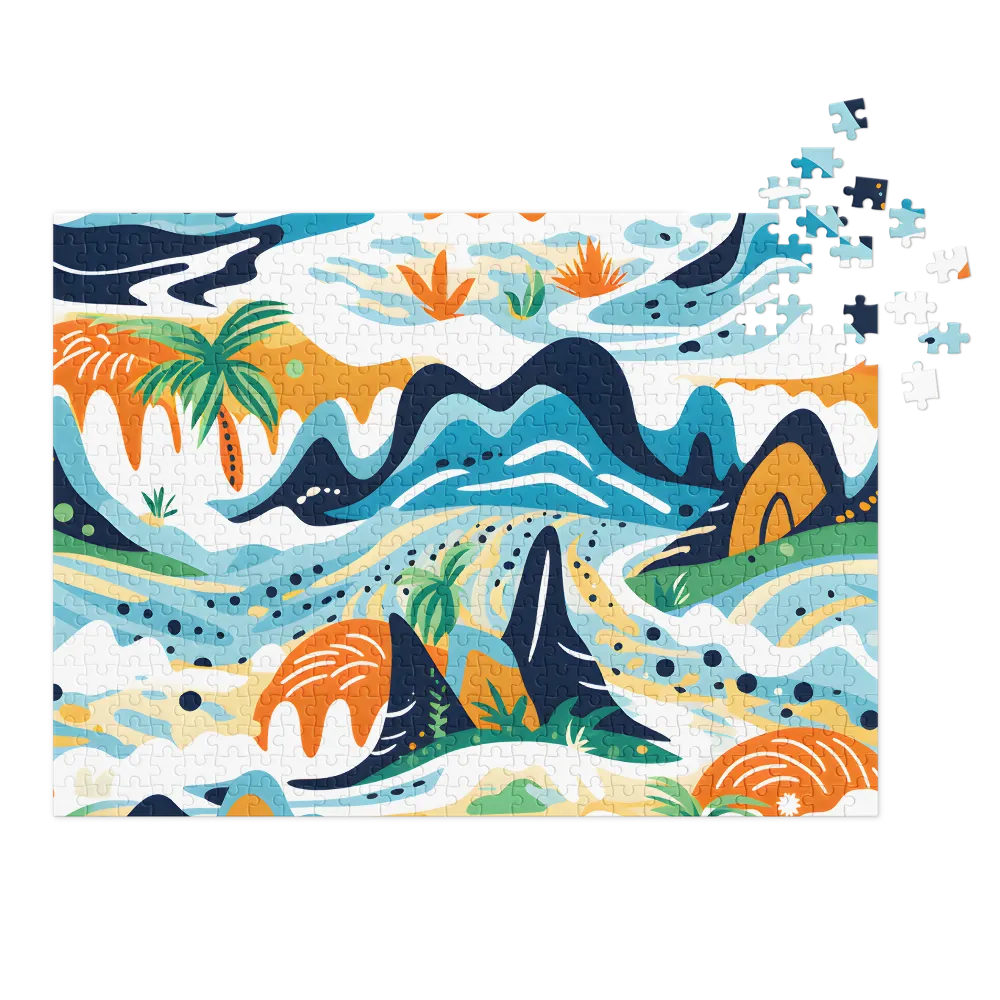 Vibrant Abstract Landscape | Jigsaw Puzzle (252/520 pieces)