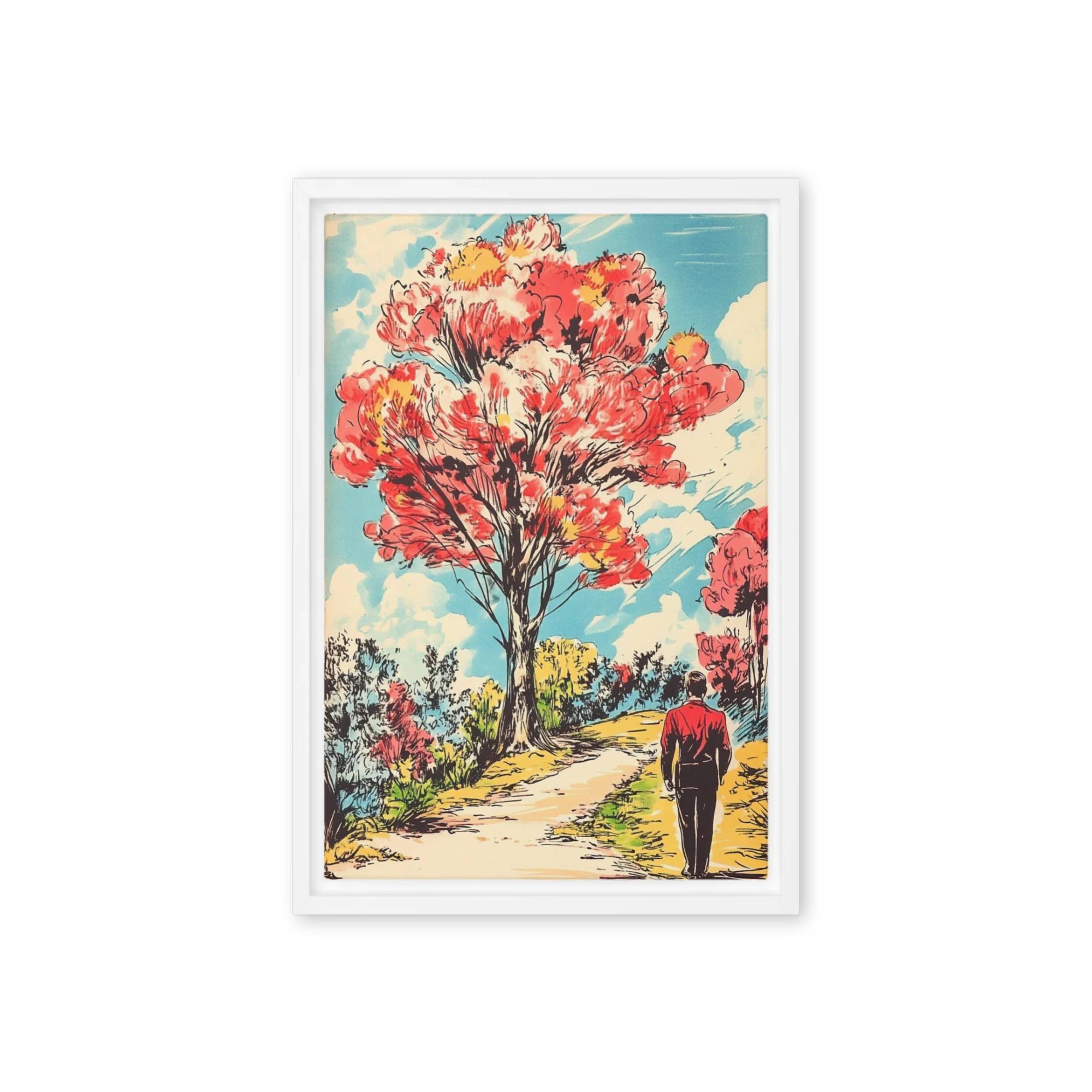 Solitary Walk in Autumn | Art Print