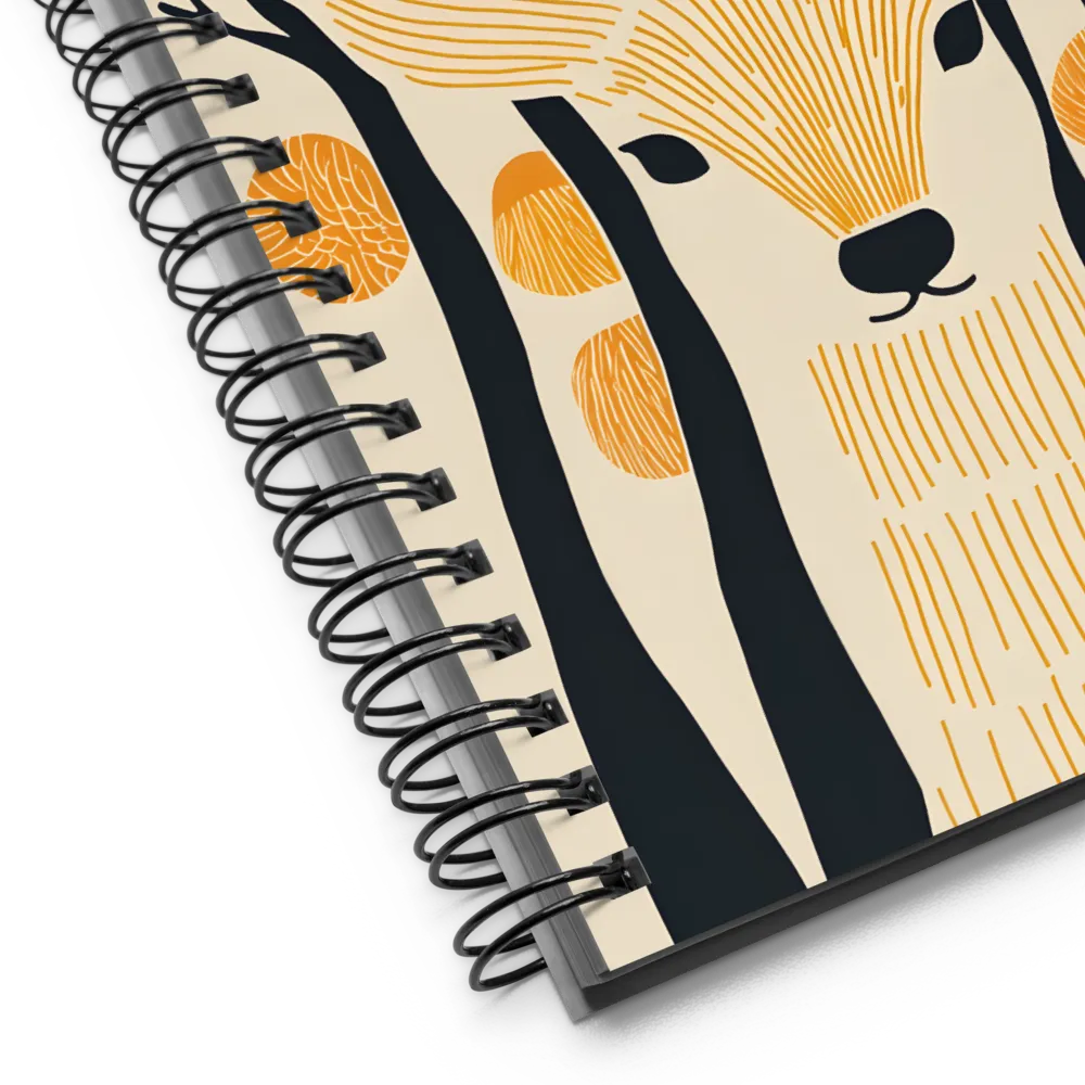 Woodcut Forest Deer 
 Spiral Notebook | 140 pages