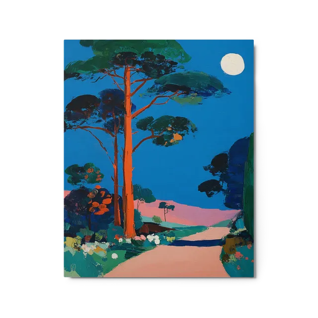 Moonlit Pine Path | Art Print