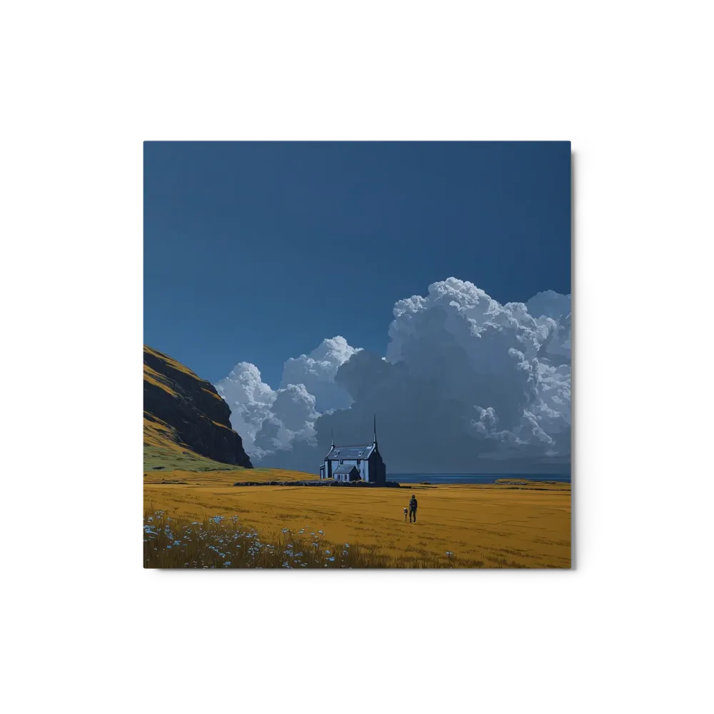 The Blue House in Golden Fields | Art Print
