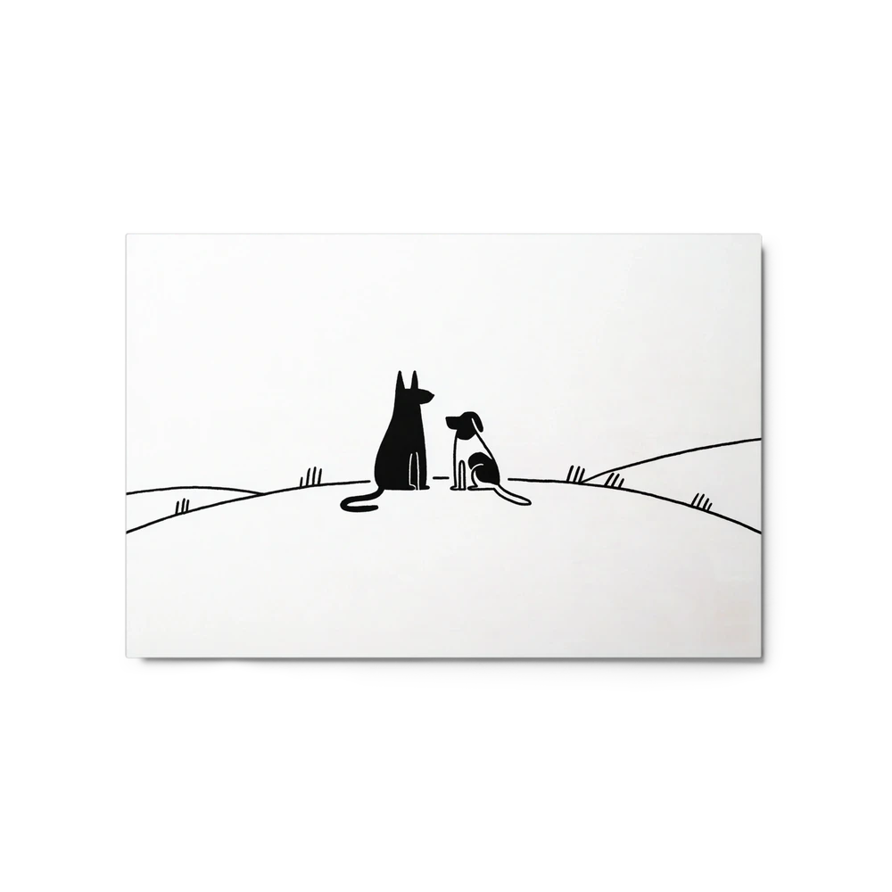 Two Dogs on a Hill | Art Print