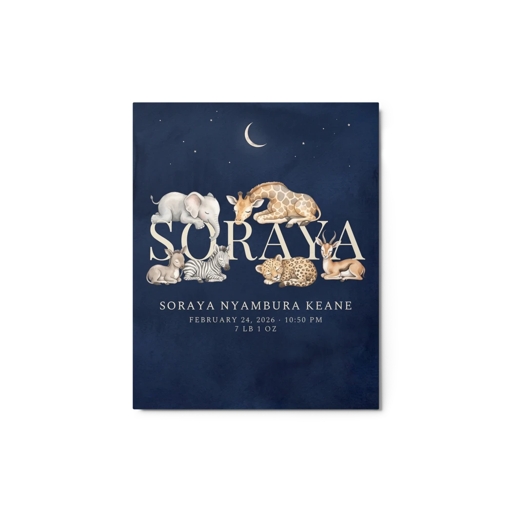 Nursery Name Art — Sleepy Safari