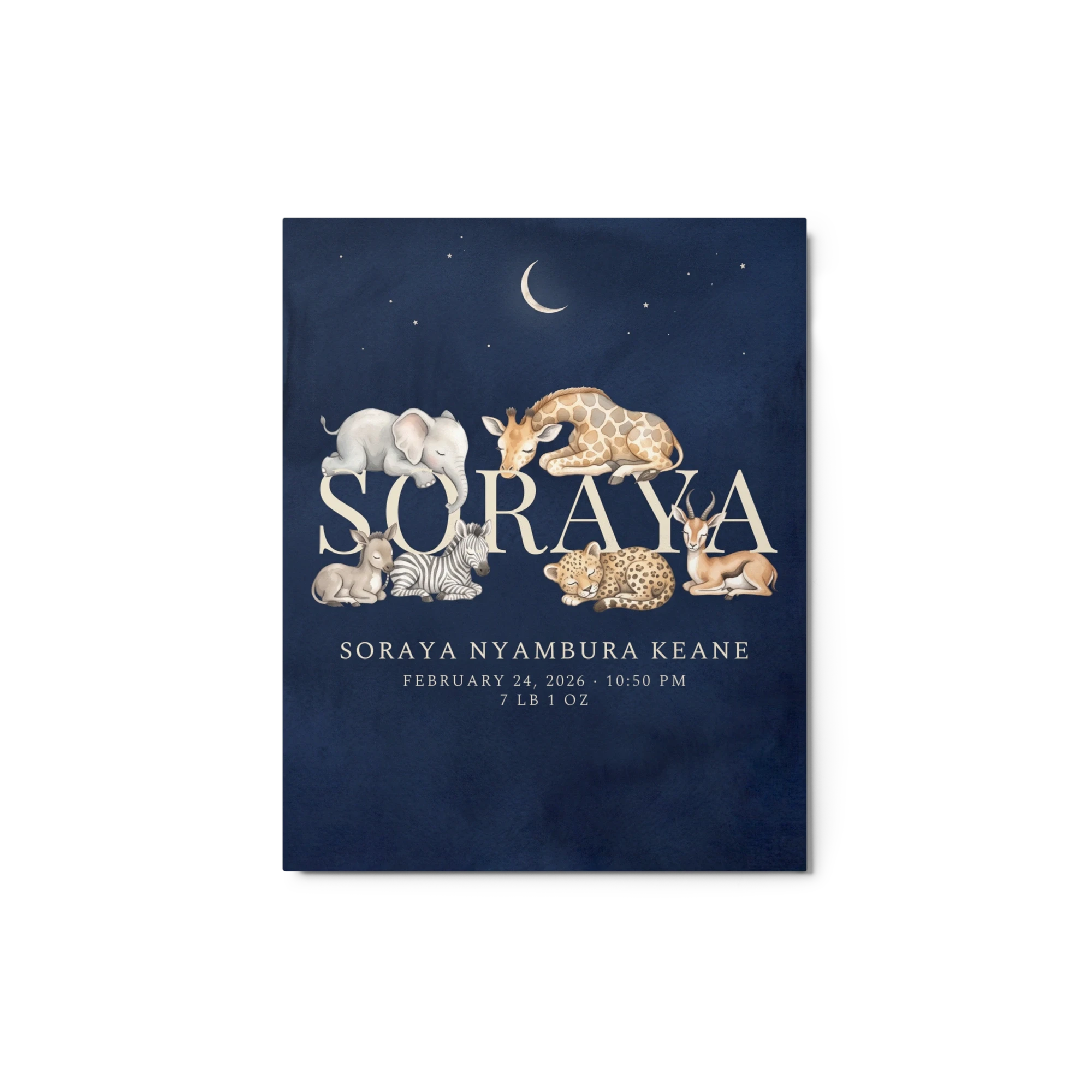 Nursery Name Art — Sleepy Safari