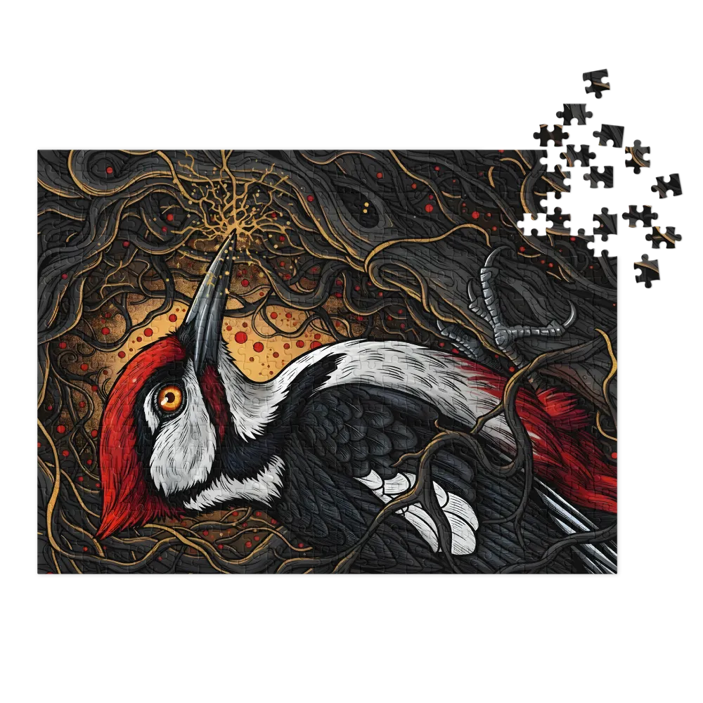 Gilded Woodpecker | Jigsaw Puzzles