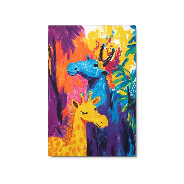 Vibrant Jungle Giraffes | Art Print