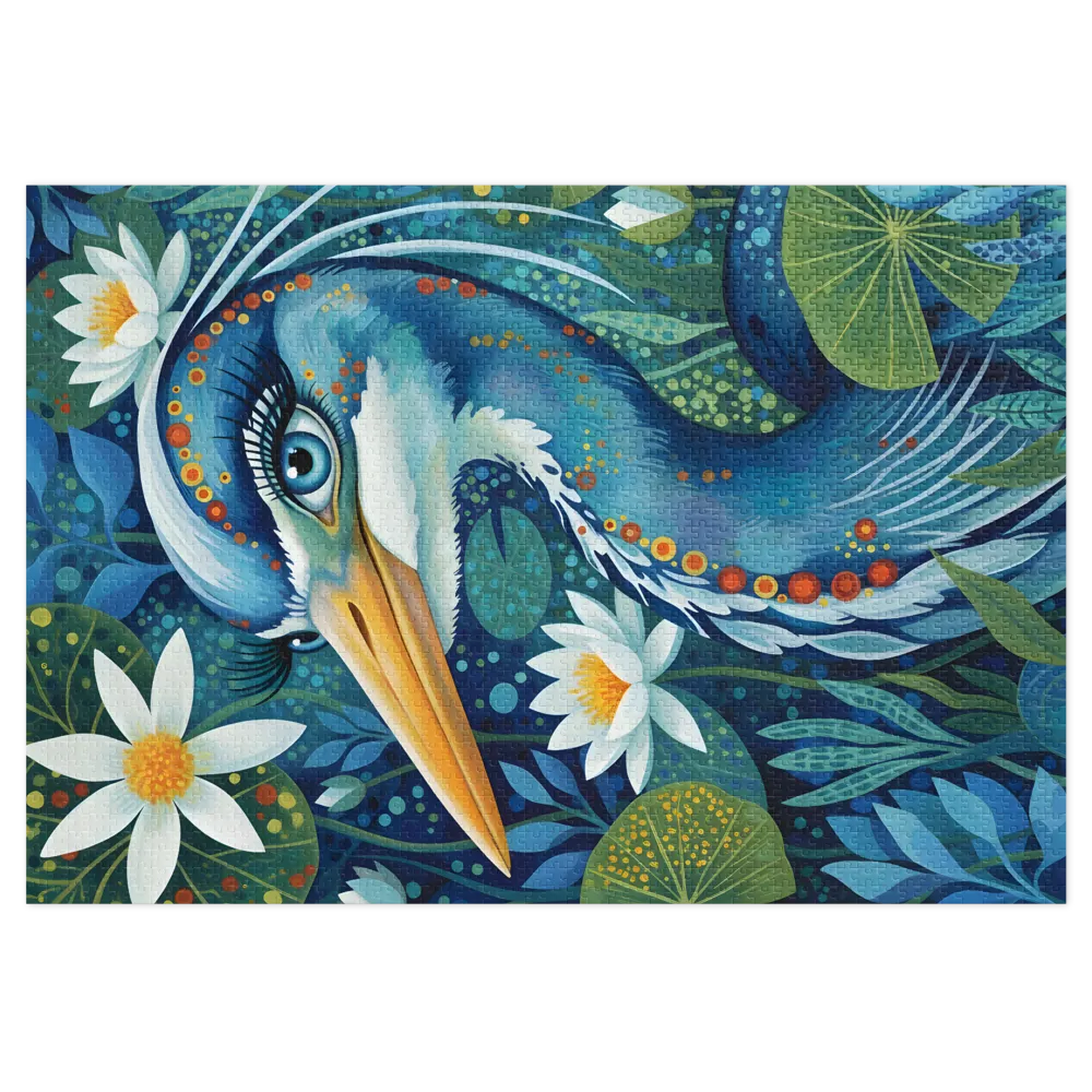 Heron Among Water Lilies | Jigsaw Puzzles