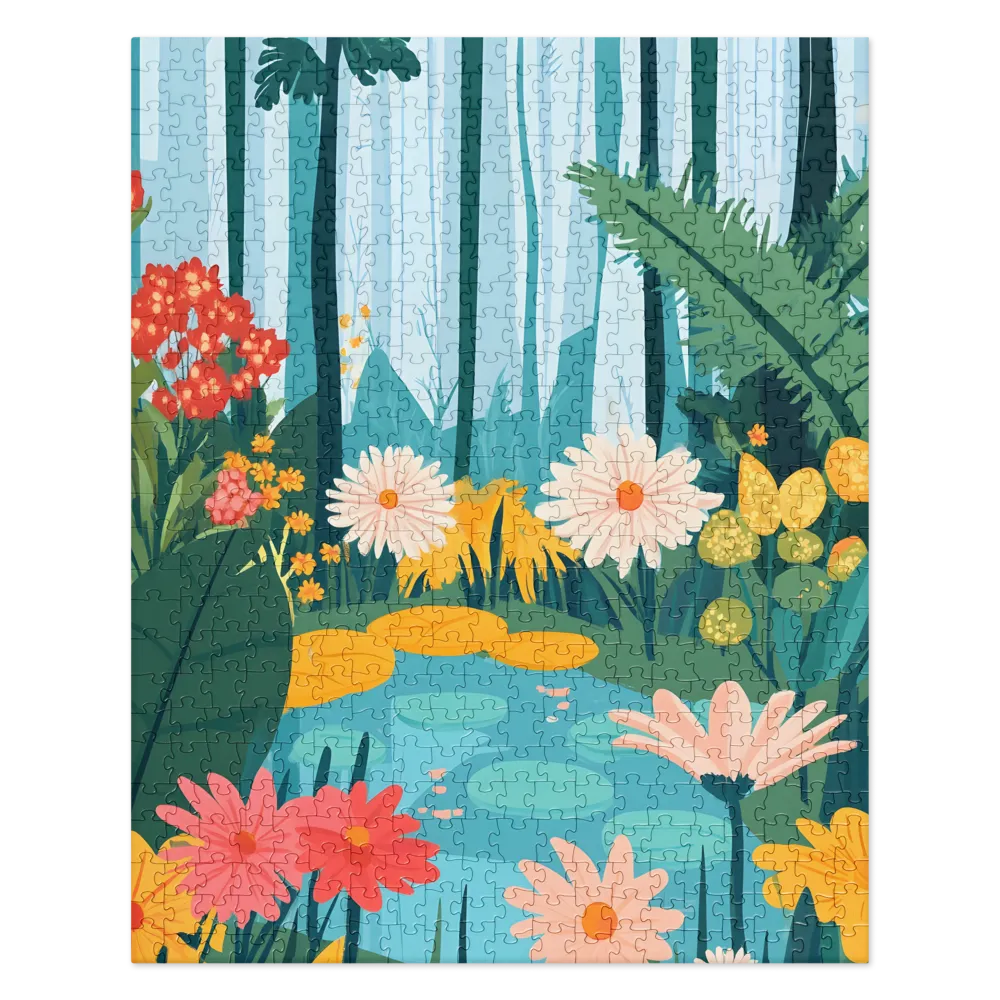 Enchanted Forest Pond 
 Jigsaw Puzzle