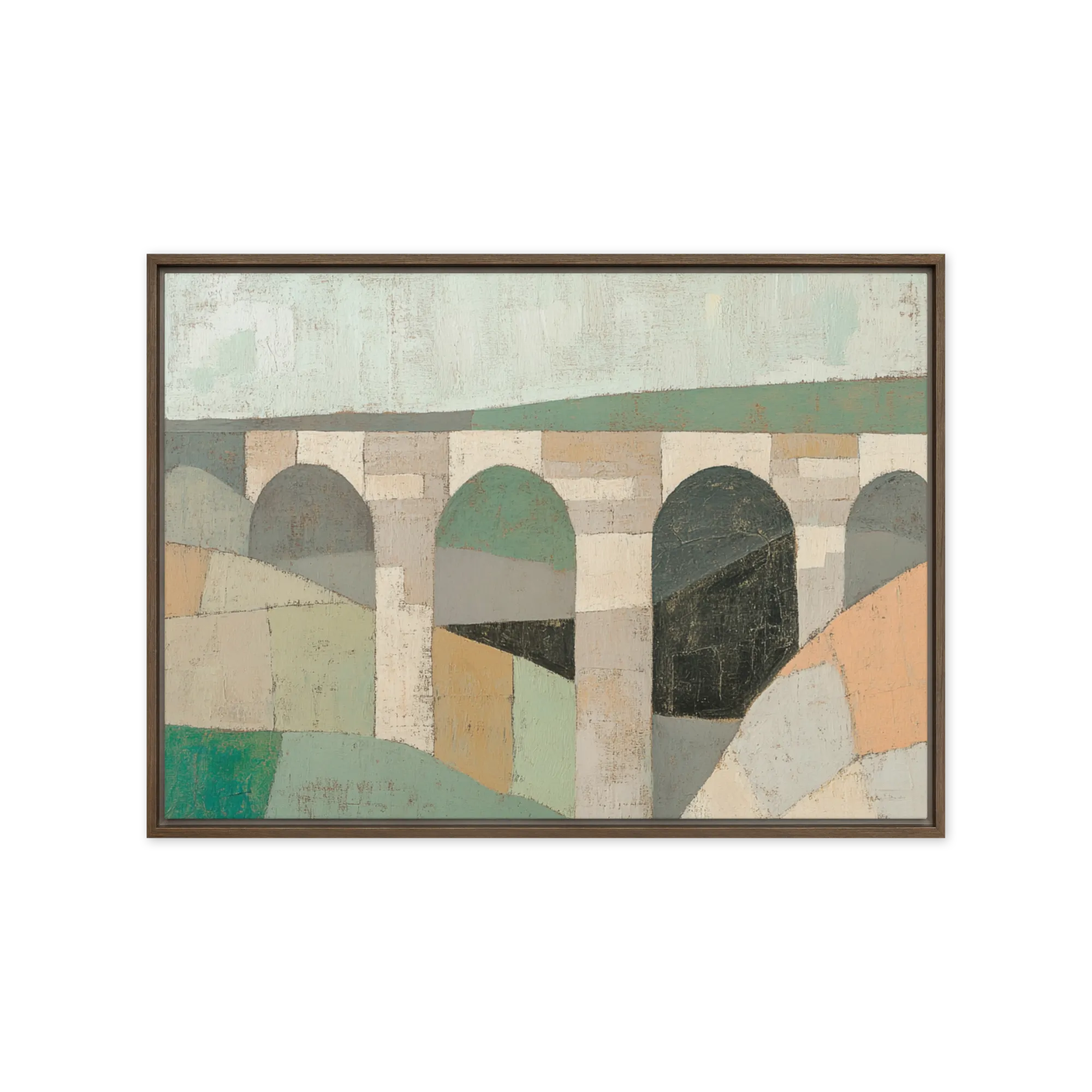 The Stone Viaduct 
 Canvas with White Frame