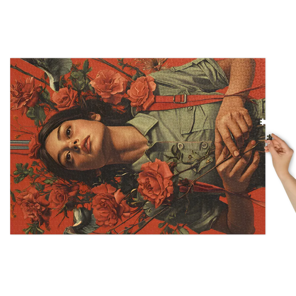Portrait of a Woman with Roses | Jigsaw Puzzle (252/520 pieces)