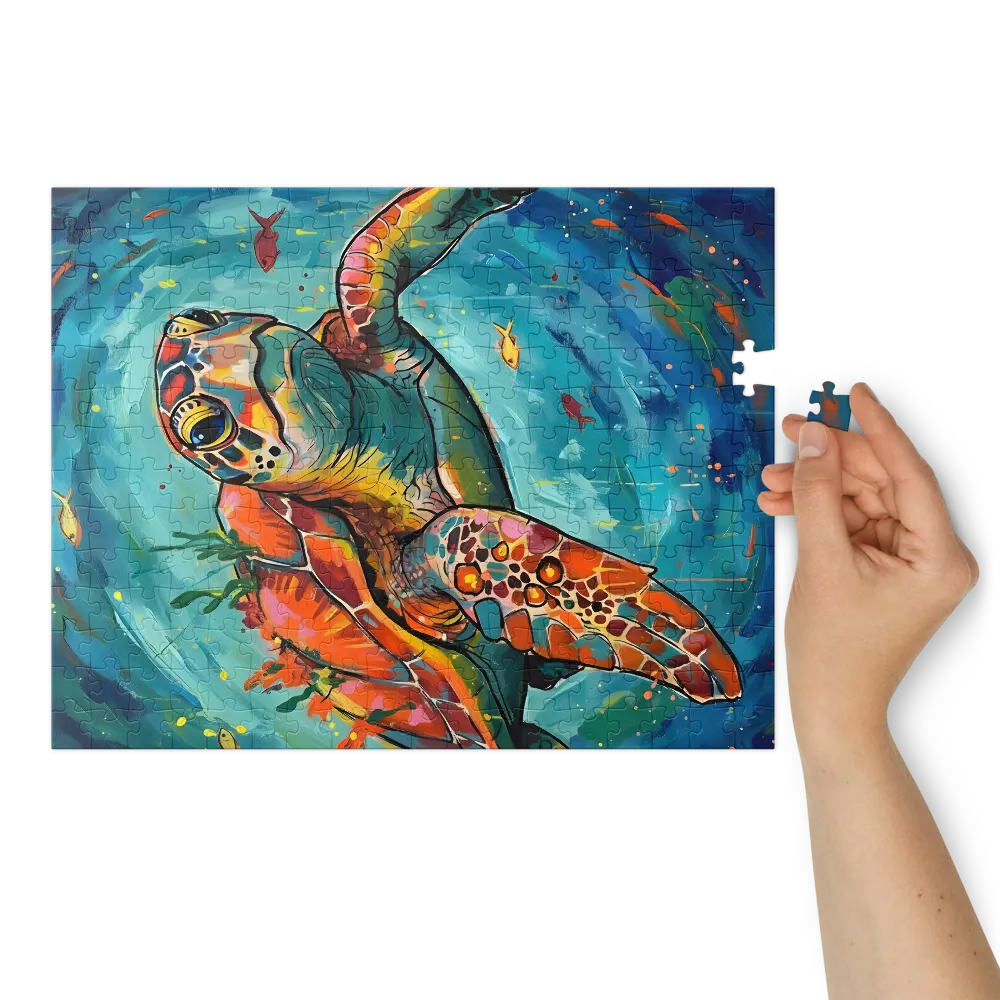 Colorful Sea Turtle | Jigsaw Puzzles