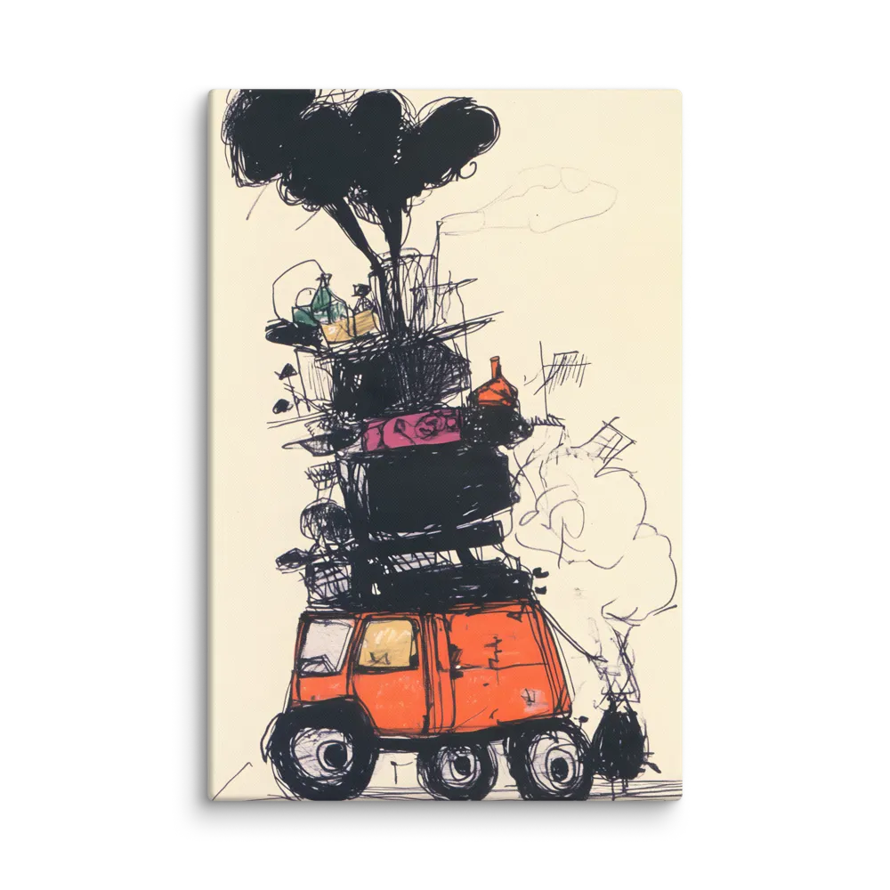 Heavy Load Van Illustration 
 Canvas | 32″x 48″