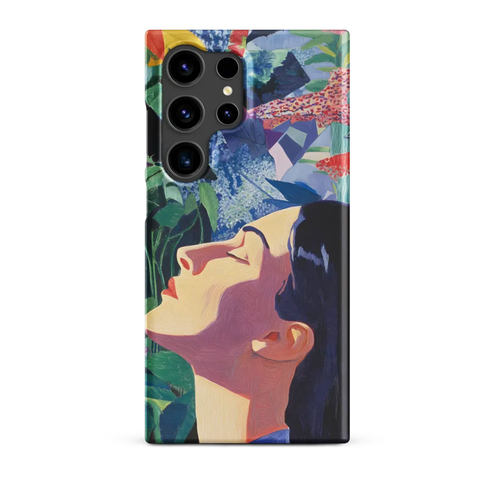 Woman Portrait with Flowers and Butterflies | Phone Case