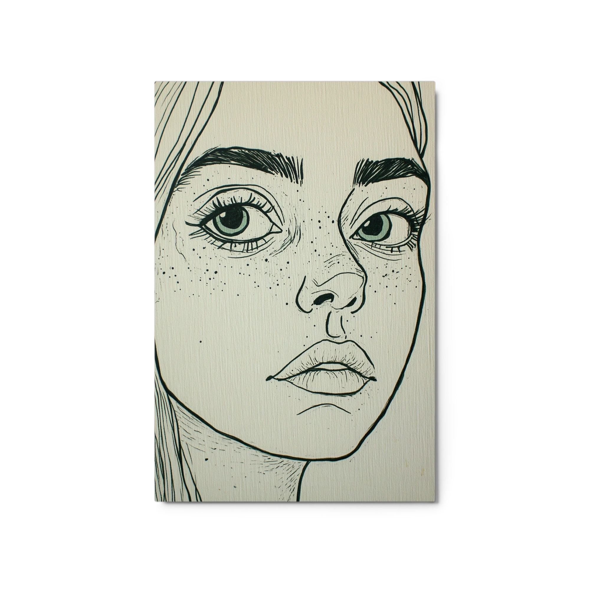 Minimalistic Line Art Portrait of a Girl