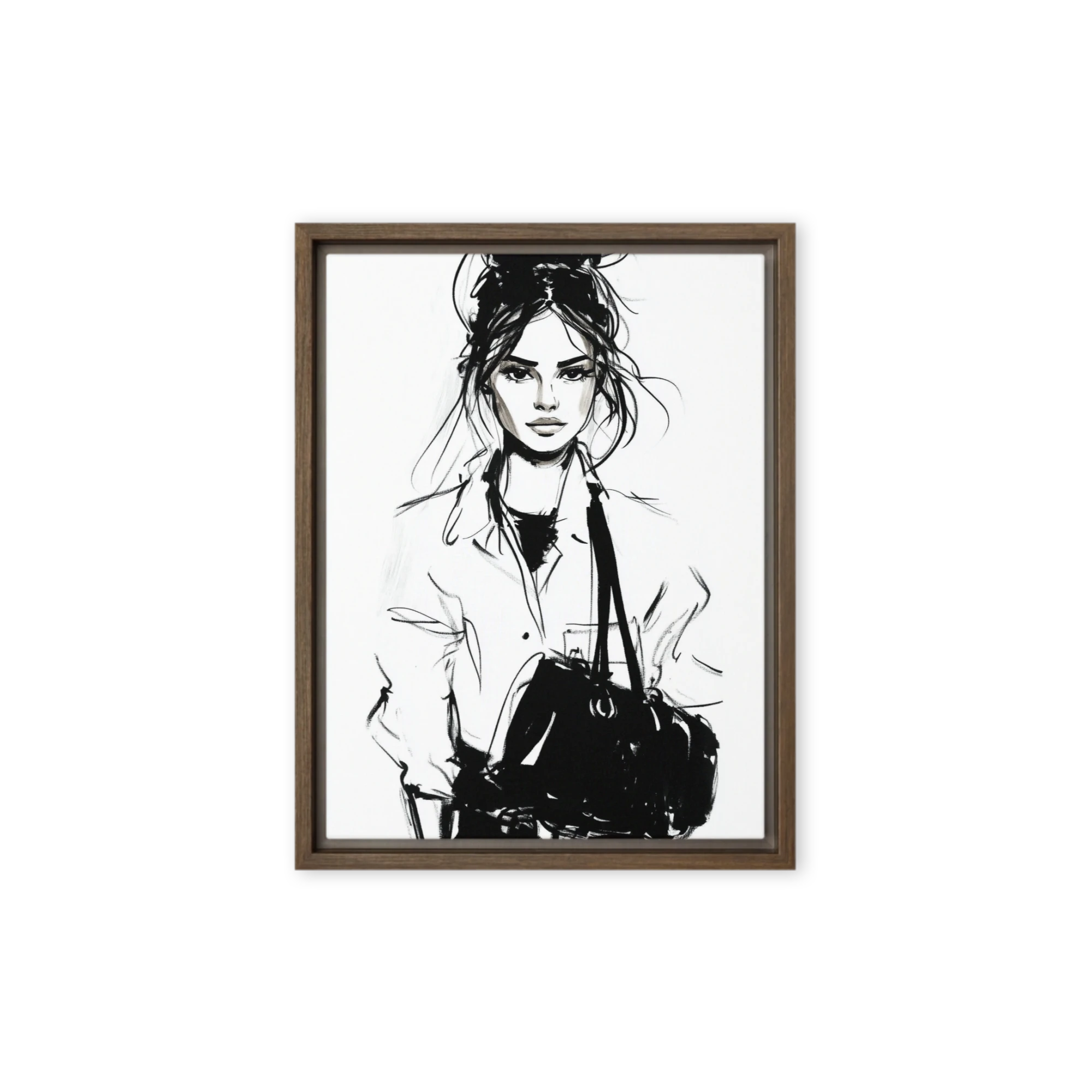Fashionable Woman Line Art
